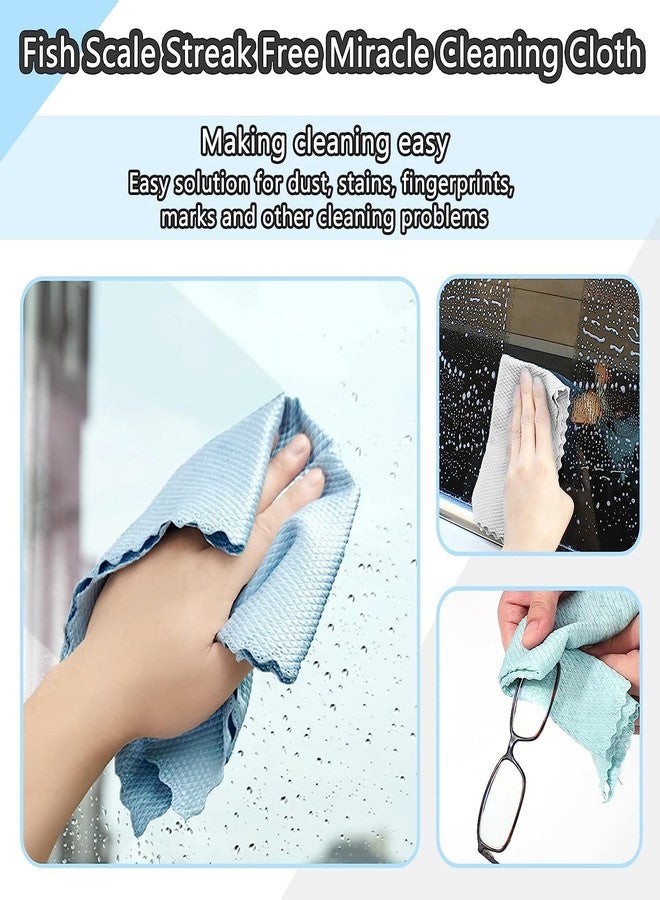 Trifecta Microfiber Glass Cleaning Cloth,5 Pack Fish Scale Streak Free Miracle Cleaning Cloth,Lint Free Cloth for Kitchen,Mirror,Car,Stainless Steel,Magic Shiny Wipes Cleaner Rags (Size -16"×12") - Image 4